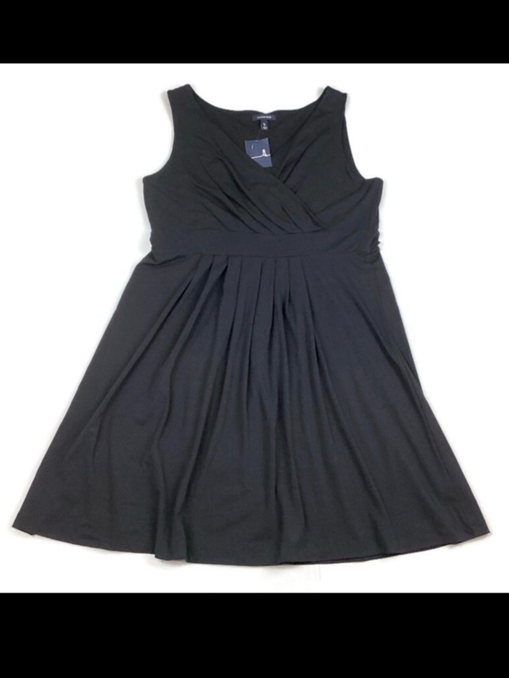 Land’s End Black Sleeveless Baumwolle Blend Dress XL NEW! Retail $55